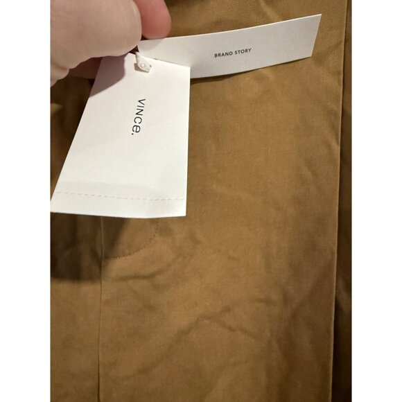 Vince Womens Pleated Wide-Leg Pants Size 16 Amber Wheat Cotton Blend Luxury - Picture 5 of 6